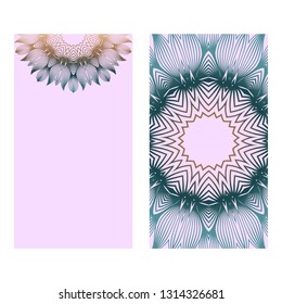 Collection Card With Relax Mandala Design. For Mobile Website, Posters, Online Shopping, Promotional Material. Romantic color.