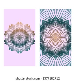 Collection Card With Relax Mandala Design. For Mobile Website, Posters, Online Shopping, Promotional Material. Romantic color.