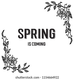 Collection card spring is coming floral design vector illustration