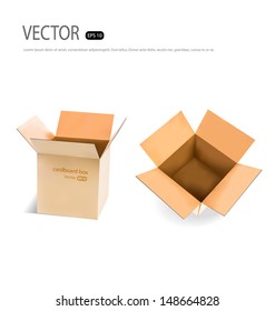 Collection of Cardboard boxes. Vector illustration.