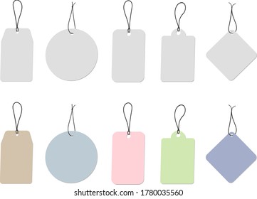 collection of cardboard labels or price tags isolated on white background vector illustration