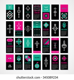 Collection of cards with abstract esoteric elements.