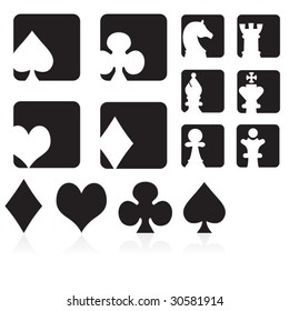 Collection of Cards & Chess Symbols & Icons