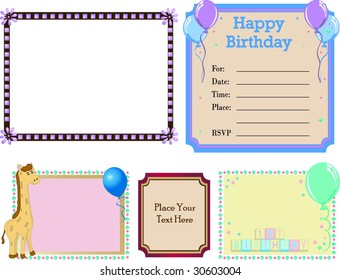 A collection of cards and labels