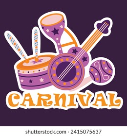 collection of carnival elements vector design