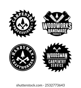 Collection of carpenter work design stamp collection for your project, banner, tshirt, sticker, community and more