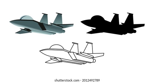 Sammlung von Cartoon-Cartoon des Armeefliegers, Vektorgrafik