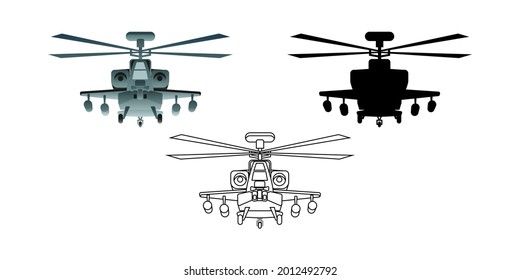 collection of cartoon of army helicopter,vector illustration