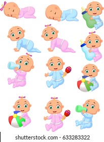 Collection of cartoon baby