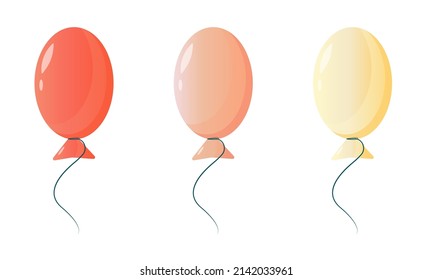 Collection of cartoon balloons for decorating a festive party, wedding, birthday, corporate party, anniversary. Vector simple cartoon illustration. The concept of holiday decoration