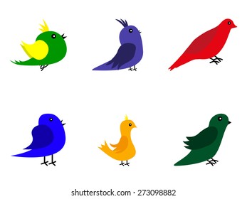 Collection of cartoon birds