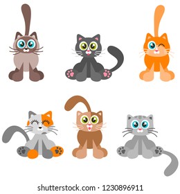 Collection of cartoon cats