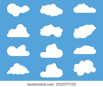 collection of cartoon clouds icons or symbol Vector fully editable file.