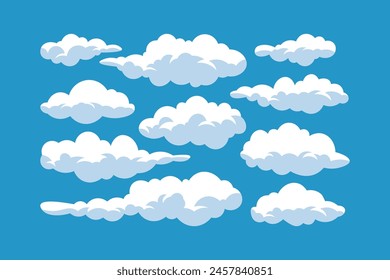 collection of cartoon clouds, collection of vector illustrations of cloud icons