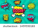 Collection of Cartoon, Comic Speech Bubbles. Colored Dialog Clouds with Halftone Dot Background in Pop Art Style