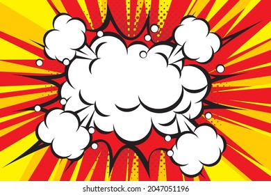Collection of Cartoon, Comic Speech Bubbles, comic cloud explosion background illustration