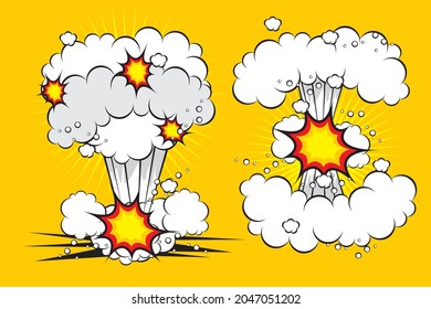 Collection of Cartoon, Comic Speech Bubbles, comic cloud explosion background illustration