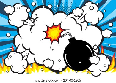 Cartoon-Kollektion, Comic Speech Bubbles, Comic Cloud-Explosion-Hintergrund-Illustration