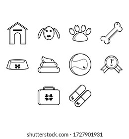 Colección del vector del icono del perro de dibujos animados