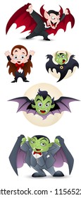 Collection of Cartoon Dracula and Vampires