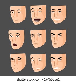 Collection of cartoon emotion faces