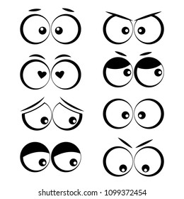 Collection Cartoon Eyes Different Emotions Vector Stock Vector (Royalty ...