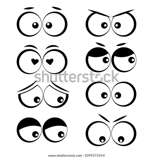 Collection Cartoon Eyes Different Emotions Vector Stock Vector (Royalty ...