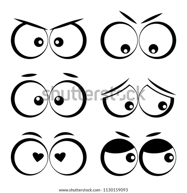 Collection Cartoon Eyes Different Emotions Vector Stock Vector (Royalty ...