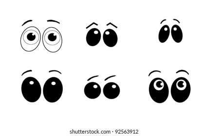 Many Cartoon Eye Different Characters Expressions Stock Vector (Royalty ...