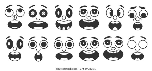 collection of cartoon faces with various expressions