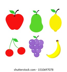 Collection of cartoon fruit vector clip art. Fruit icon with a white background