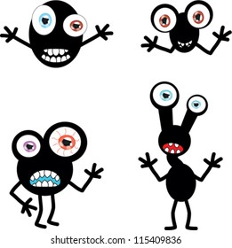 collection of cartoon funny monsters eps 10