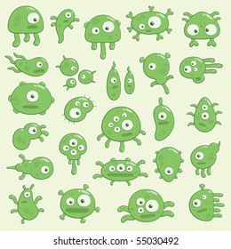 collection of cartoon germs