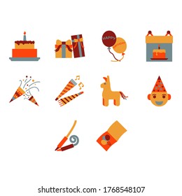 Collection of cartoon happy birthday icon vector