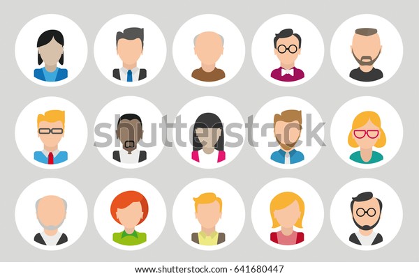 Collection Cartoon Human Icons Eps 10 Stock Vector (Royalty Free) 641680447