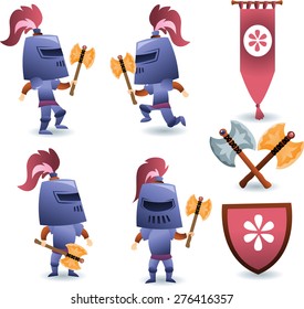 Collection of cartoon knight.