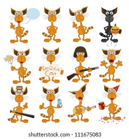Collection of Cartoon Red Cats