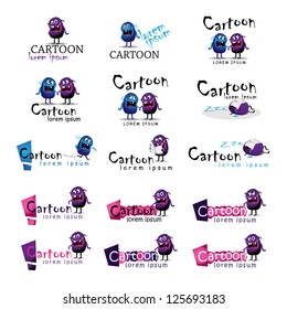 Collection Of Cartoon Silhouettes Isolated On White Background - Vector Illustration, Graphic Design Editable For Your Design. Cartoon Logo