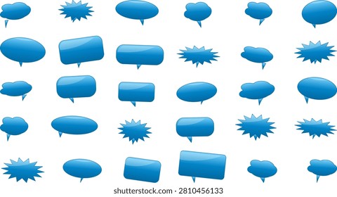 Collection of cartoon speech and thought bubbles with spiky edges