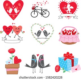 collection cartoon valentine's day, vector