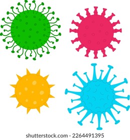 Collection of cartoon viruses, vector illustration