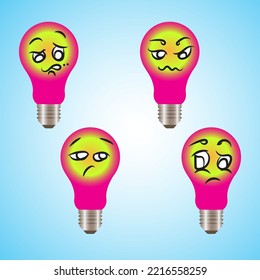 A collection of cartoons with various facial expressions. A set of emojis with different face shapes and expressions
