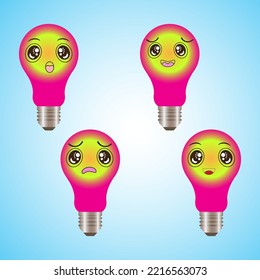 A collection of cartoons with various facial expressions. A set of emojis with different face shapes and expressions
