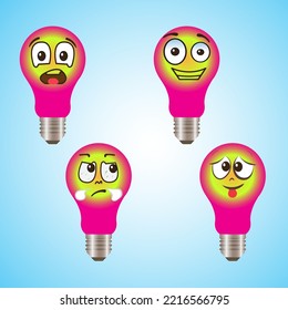 A collection of cartoons with various facial expressions. A set of emojis with different face shapes and expressions
