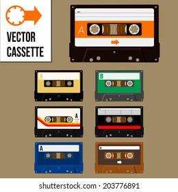 collection of cassette, Vector graphic