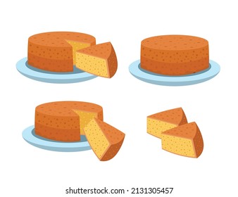 Collection of castella - asian dessert sponge cake. Cakery set