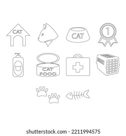 collection of cat icon vector