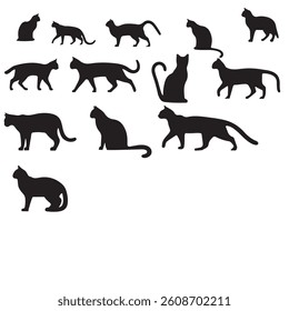 collection of cat vector silhouette style eps