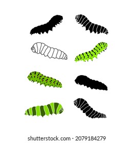 collection caterpillar vector icon. caterpillar sign on white background. caterpillar icon for web and app