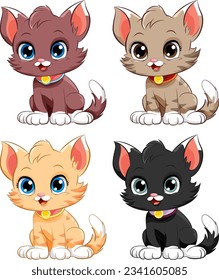 Collection of Cats Vector illustration